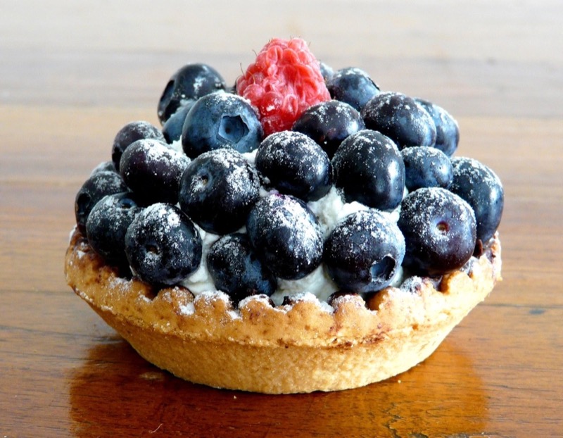 Tartelette aux myrtilles et framboise